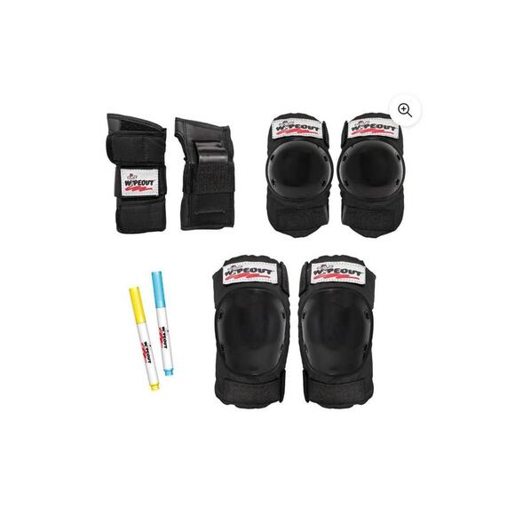 New Wipeout black youth 5+ knee and elbow pads - Picture 1 of 5